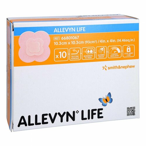 Allevyn Life 10.3x10.3 cm Silikonschaumverband, 10 Stk., Crosp Medical GmbH