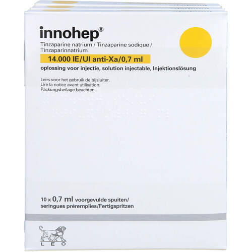 innohep 14.000 Anti-Xa I.E./0.7ml Inj.-Lsg.i.e.FS, 30X0.7 ML, CC Pharma GmbH