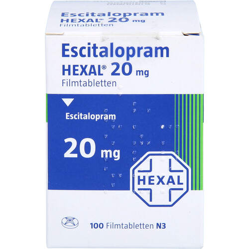 Escitalopram HEXAL 20mg Filmtabletten Dose, 100 Stk., HEXAL AG