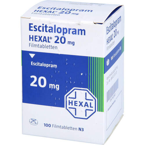 Escitalopram HEXAL 20mg Filmtabletten Dose, 100 Stk., HEXAL AG
