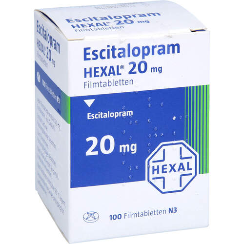 Escitalopram HEXAL 20mg Filmtabletten Dose, 100 Stk., HEXAL AG