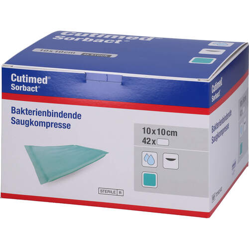 CUTIMED Sorbact Saugkompressen 10x10 cm, 42 Stk., + Prisoma GmbH
