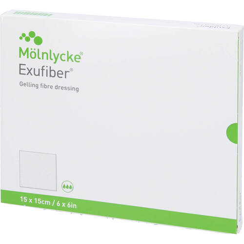 EXUFIBER 15x15 cm Gel-Faserverband, 10 Stk., + Prisoma GmbH