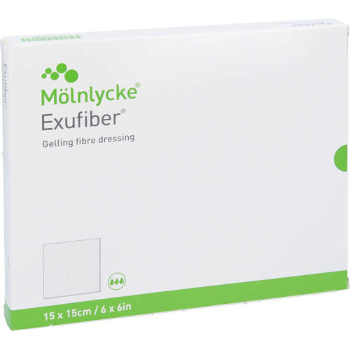 EXUFIBER 15x15 cm Gel-Faserverband, 10 Stk., + Prisoma GmbH