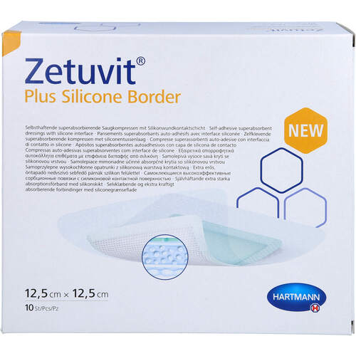 ZETUVIT Plus Silicone Border steril 12.5x12.5 cm, 10 Stk., + Prisoma GmbH