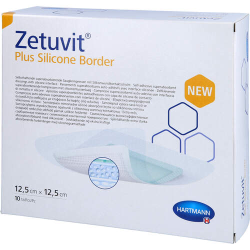 ZETUVIT Plus Silicone Border steril 12.5x12.5 cm, 10 Stk., + Prisoma GmbH