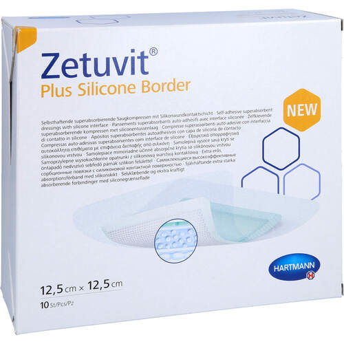 ZETUVIT Plus Silicone Border steril 12.5x12.5 cm, 10 Stk., + Prisoma GmbH