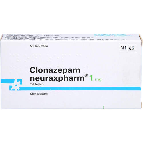 Clonazepam neuraxpharm 1 mg Tabletten, 50 Stk., neuraxpharm Arzneimittel GmbH Clonazepam neuraxpharm 1 mg Tabletten, 50 Stk., neuraxpharm Arzneimittel GmbH