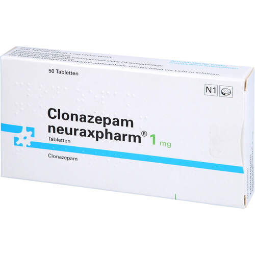 Clonazepam neuraxpharm 1 mg Tabletten, 50 Stk., neuraxpharm Arzneimittel GmbH Clonazepam neuraxpharm 1 mg Tabletten, 50 Stk., neuraxpharm Arzneimittel GmbH