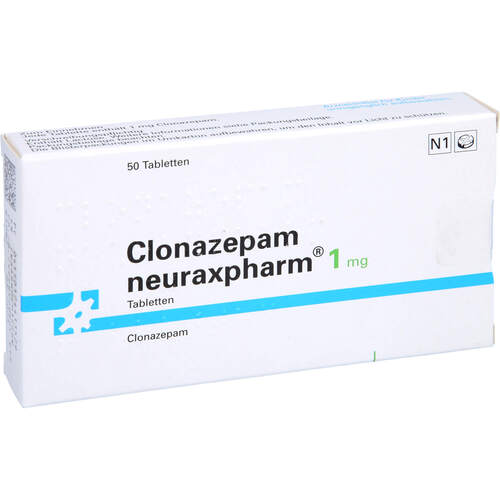 Clonazepam neuraxpharm 1 mg Tabletten, 50 Stk., neuraxpharm Arzneimittel GmbH Clonazepam neuraxpharm 1 mg Tabletten, 50 Stk., neuraxpharm Arzneimittel GmbH