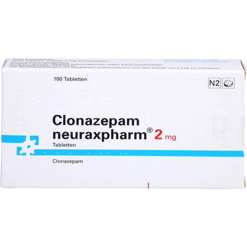 Clonazepam neuraxpharm 2 mg Tabletten, 100 Stk., neuraxpharm Arzneimittel GmbH Clonazepam neuraxpharm 2 mg Tabletten, 100 Stk., neuraxpharm Arzneimittel GmbH