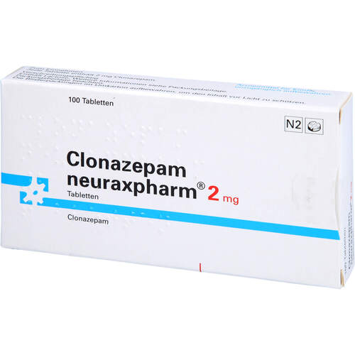 Clonazepam neuraxpharm 2 mg Tabletten, 100 Stk., neuraxpharm Arzneimittel GmbH Clonazepam neuraxpharm 2 mg Tabletten, 100 Stk., neuraxpharm Arzneimittel GmbH