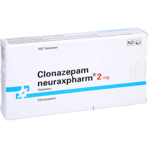 Clonazepam neuraxpharm 2 mg Tabletten, 100 Stk., neuraxpharm Arzneimittel GmbH Clonazepam neuraxpharm 2 mg Tabletten, 100 Stk., neuraxpharm Arzneimittel GmbH