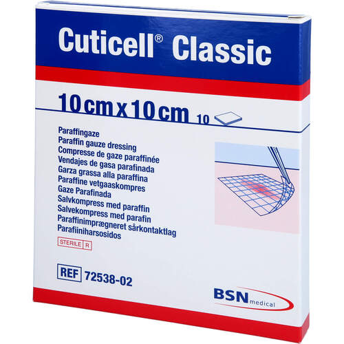 CUTICELL Classic Wundgaze 10x10 cm, 10 Stk., C P C medical GmbH & Co. KG