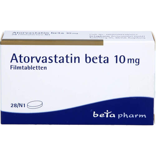 Atorvastatin beta 10 mg Filmtabletten, 28 Stk., betapharm Arzneimittel GmbH