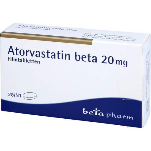 Atorvastatin beta 20 mg Filmtabletten, 28 Stk., betapharm Arzneimittel GmbH