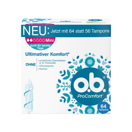 o.b. ProComfort Mini Tampons, 64 Stk., Kenvue Germany GmbH (Mass)