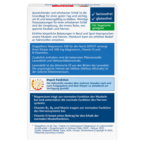 Doppelherz Magnesium 500 f&uuml;r die Nacht, 30 Stk., Queisser Pharma GmbH & Co. KG