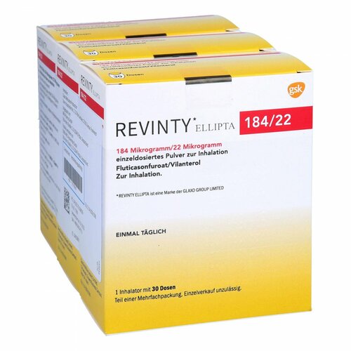 Revinty Ellipta 184 ug/22 ug einzeld.P.z.Inh.30ED, 3 ST, Emra-Med Arzneimittel GmbH