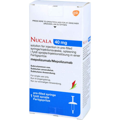 Nucala 40 mg Injektionsl&ouml;sung i.e. Fertigspritze, 1x0,4 ml, GlaxoSmithKline GmbH & Co. KG