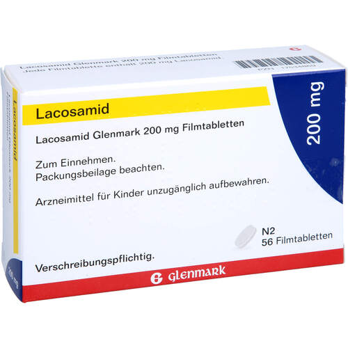 Lacosamid Glenmark 200 mg Filmtabletten, 56 Stk., Glenmark Arzneimittel GmbH