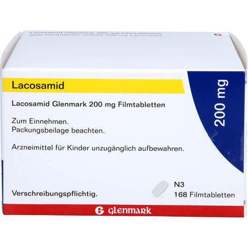 Lacosamid Glenmark 200 mg Filmtabletten, 168 Stk., Glenmark Arzneimittel GmbH