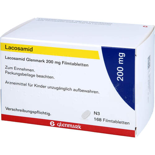 Lacosamid Glenmark 200 mg Filmtabletten, 168 Stk., Glenmark Arzneimittel GmbH