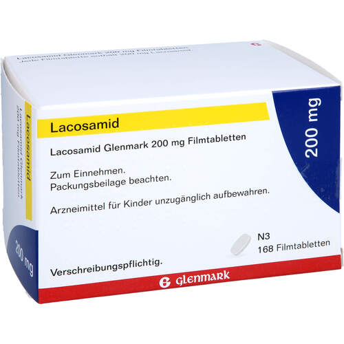 Lacosamid Glenmark 200 mg Filmtabletten, 168 Stk., Glenmark Arzneimittel GmbH