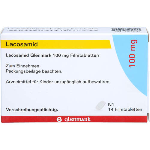 Lacosamid Glenmark 100 mg Filmtabletten, 14 Stk., Glenmark Arzneimittel GmbH