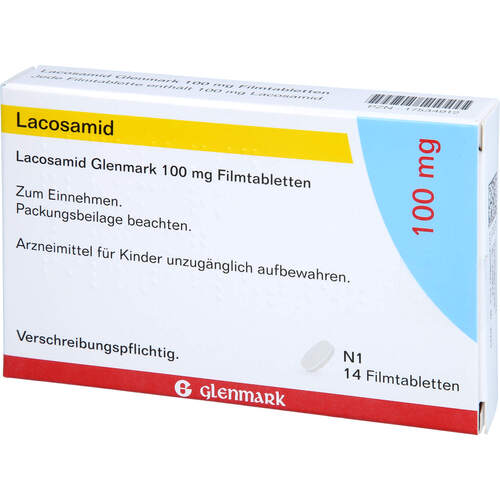 Lacosamid Glenmark 100 mg Filmtabletten, 14 Stk., Glenmark Arzneimittel GmbH