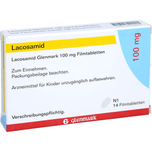 Lacosamid Glenmark 100 mg Filmtabletten, 14 Stk., Glenmark Arzneimittel GmbH