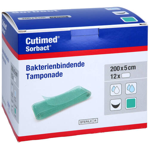 CUTIMED Sorbact Tamponaden 5x200 cm, 12 Stk., Aca Müller/Adag Pharma AG CUTIMED Sorbact Tamponaden 5x200 cm, 12 Stk., Aca Müller/Adag Pharma AG