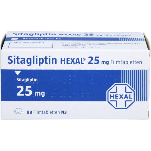 Sitagliptin HEXAL 25 mg Filmtabletten, 98 Stk., HEXAL AG Sitagliptin HEXAL 25 mg Filmtabletten, 98 Stk., HEXAL AG
