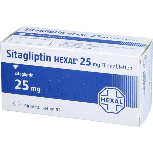 Sitagliptin HEXAL 25 mg Filmtabletten, 98 Stk., HEXAL AG Sitagliptin HEXAL 25 mg Filmtabletten, 98 Stk., HEXAL AG