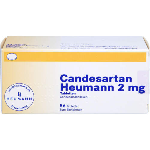 Candesartan Heumann 2 mg Tabletten, 56 Stk., Heumann Pharma GmbH & Co. Generica KG Candesartan Heumann 2 mg Tabletten, 56 Stk., Heumann Pharma GmbH & Co. Generica KG