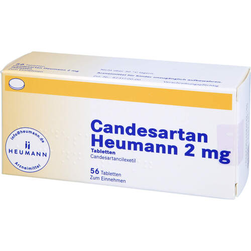 Candesartan Heumann 2 mg Tabletten, 56 Stk., Heumann Pharma GmbH & Co. Generica KG Candesartan Heumann 2 mg Tabletten, 56 Stk., Heumann Pharma GmbH & Co. Generica KG