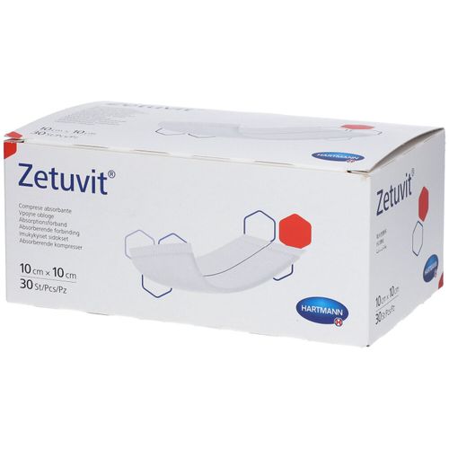ZETUVIT Saugkompressen unsteril 10x10 cm, 30 Stk., Adequapharm GmbH