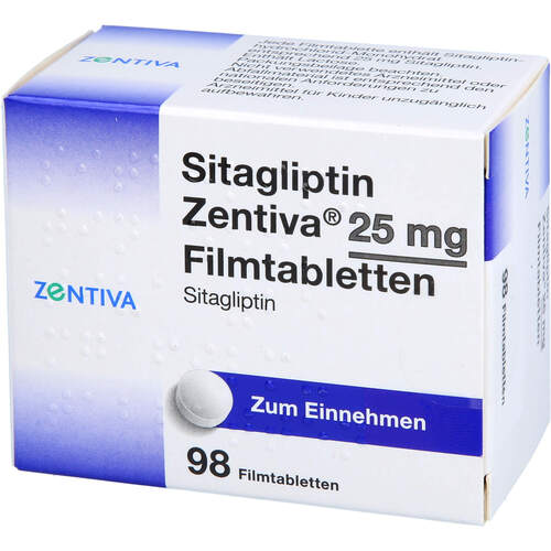 Sitagliptin Zentiva 25mg Filmtabletten, 98 Stk., Zentiva Pharma GmbH