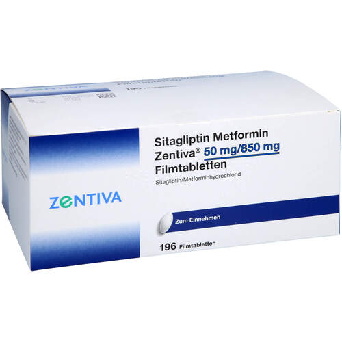 Sitagliptin Metformin Zentiva 50mg/850mg Filmtab., 196 Stk., Zentiva Pharma GmbH