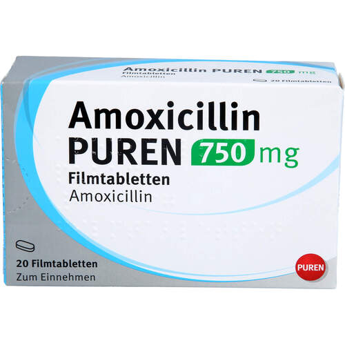 Amoxicillin PUREN 750 mg Filmtabletten, 20 Stk., PUREN Pharma GmbH & Co. KG