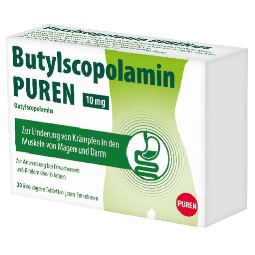 Butylscopolamin PUREN 10 MG überzogene Tabletten, 20 Stk., PUREN Pharma GmbH & Co. KG