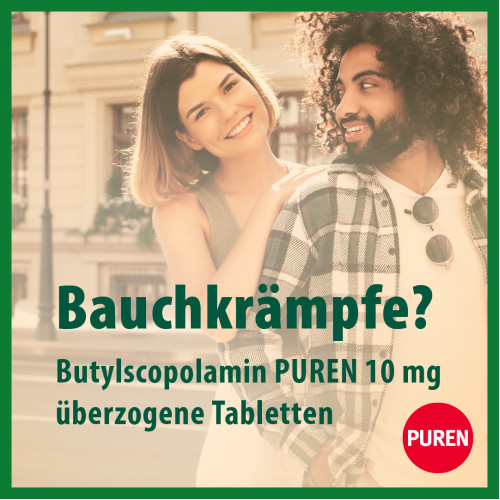 Butylscopolamin PUREN 10 MG überzogene Tabletten, 20 Stk., PUREN Pharma GmbH & Co. KG