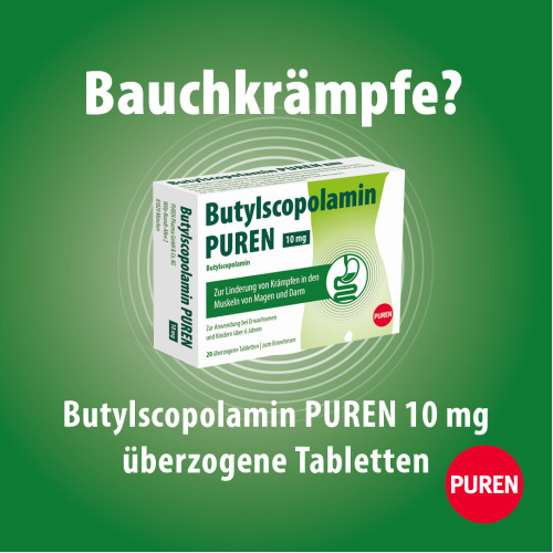 Butylscopolamin PUREN 10 MG überzogene Tabletten, 20 Stk., PUREN Pharma GmbH & Co. KG