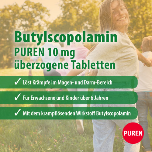 Butylscopolamin PUREN 10 MG überzogene Tabletten, 20 Stk., PUREN Pharma GmbH & Co. KG