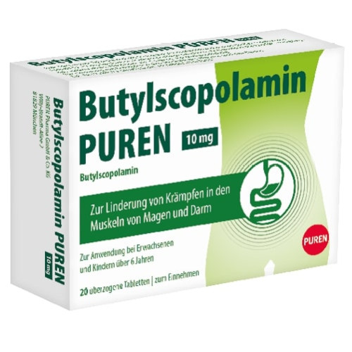 Butylscopolamin PUREN 10 MG überzogene Tabletten, 20 Stk., PUREN Pharma GmbH & Co. KG