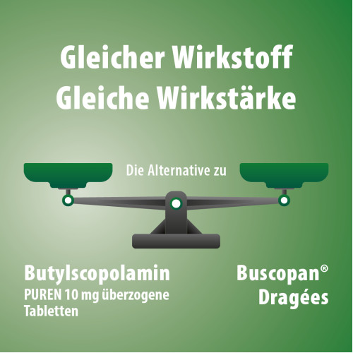 Butylscopolamin PUREN 10 MG überzogene Tabletten, 20 Stk., PUREN Pharma GmbH & Co. KG