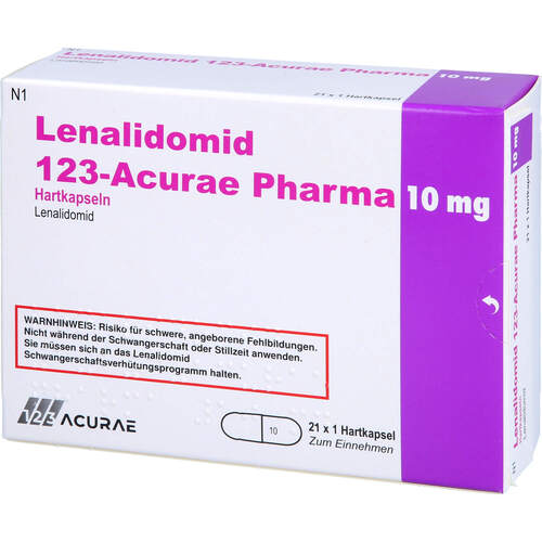 Lenalidomid 123-Acurae Pharma 10mg Hartkapseln, 21 Stk., 123 Acurae Pharma GmbH Lenalidomid 123-Acurae Pharma 10mg Hartkapseln, 21 Stk., 123 Acurae Pharma GmbH