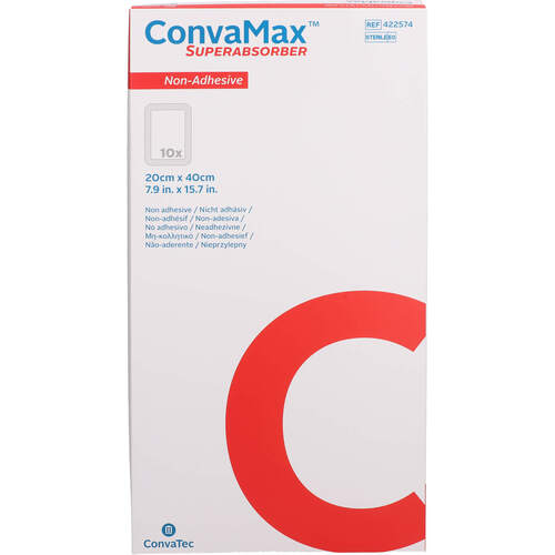 CONVAMAX Superabsorber nicht adh&auml;siv 20x40 cm, 10 Stk., Aca M&uuml;ller/Adag Pharma AG