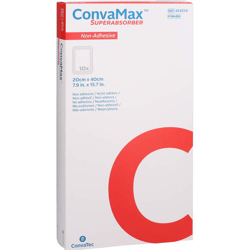CONVAMAX Superabsorber nicht adh&auml;siv 20x40 cm, 10 Stk., Aca M&uuml;ller/Adag Pharma AG