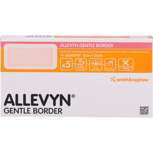 ALLEVYN Gentle Border 10x20 cm Schaumverb., 5 Stk., Aca Müller/Adag Pharma AG